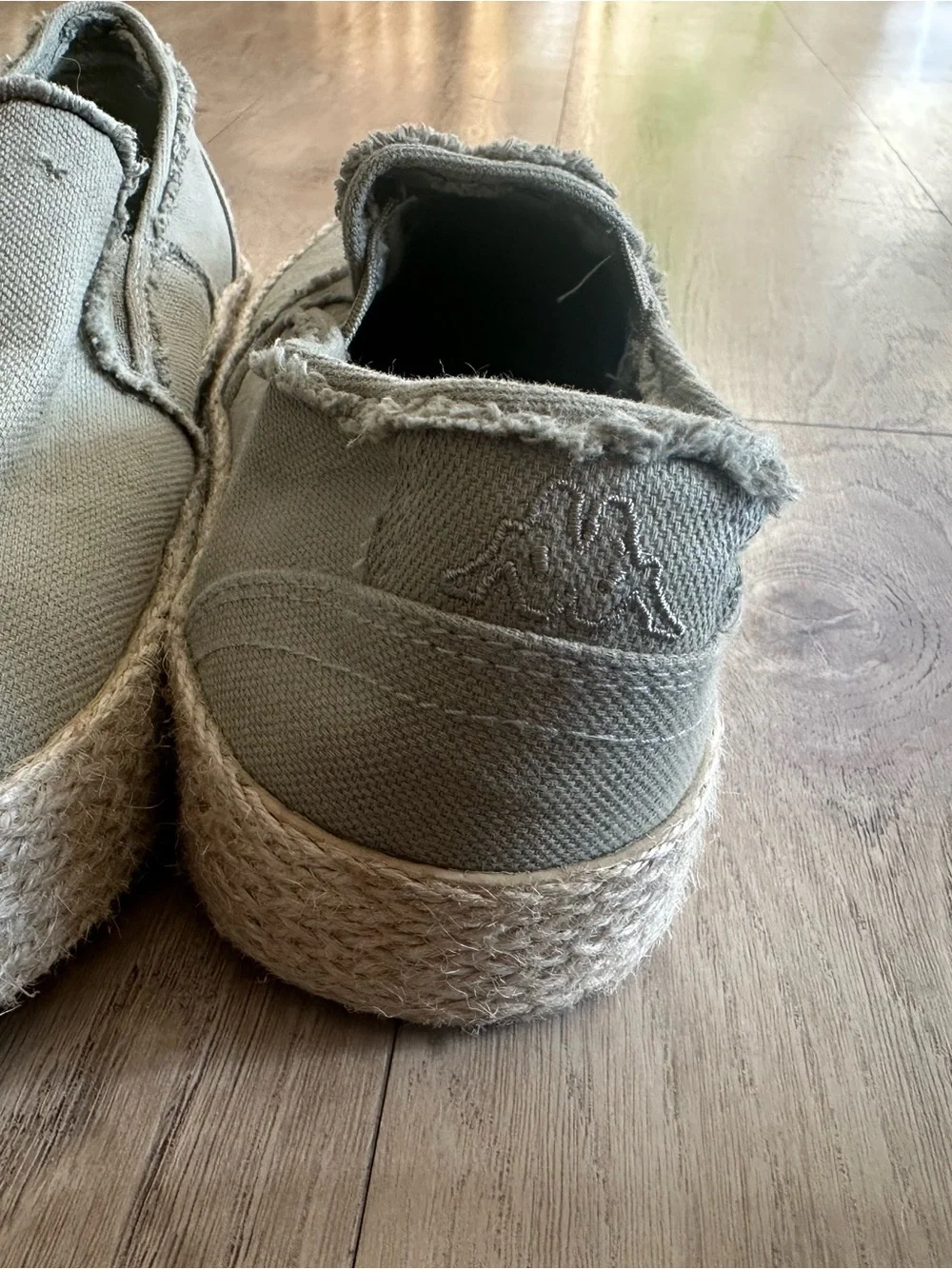 Kappa Olive Green Canvas Slip-On Espadrilles